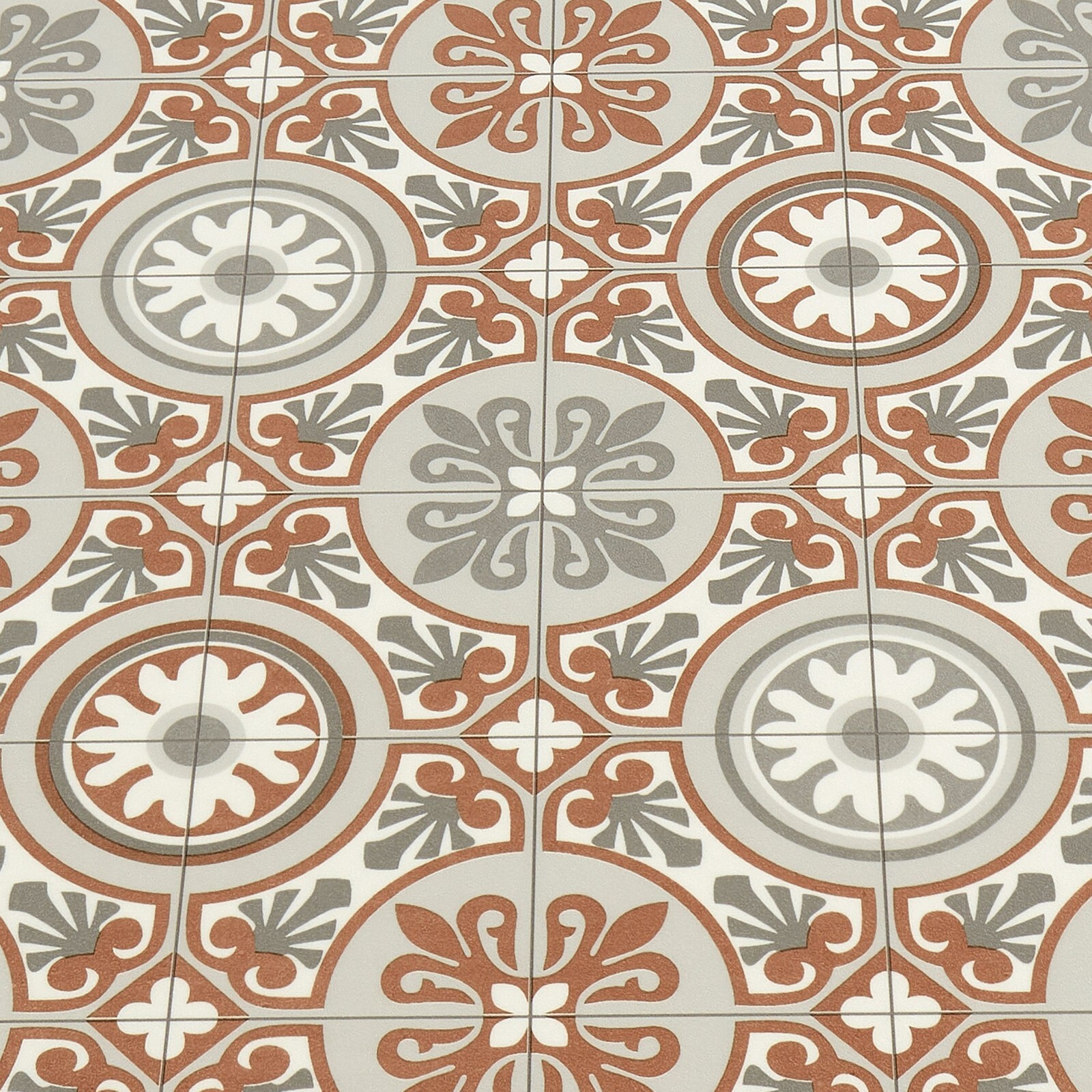 Moroccan Tile Effect Cushioned Vinyl Flooring Sheet Kitchen & Bathroom ...
