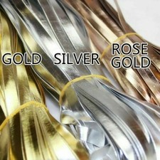 Metallisch Kunst Kunstleder Flach Kordel Silber Rotgold Riemen Band Seil Saiten