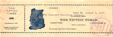 1927 Tipton Times Advertising Receipt Misouri Utilities Company TIPTON MO BS15