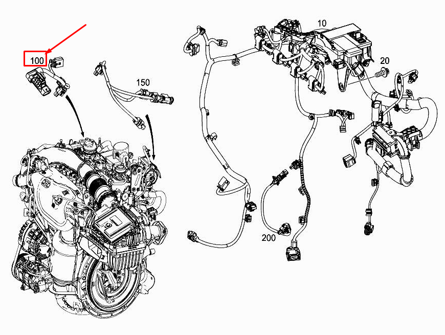 Faisceau de câbles du capteur de température MERCEDES-BENZ A W177 A2601500400