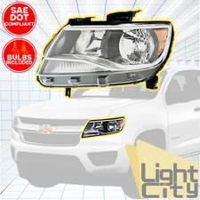 For 2015-2021 Chevy Colorado Black Driver Side Headlight (Reflector Type) LH