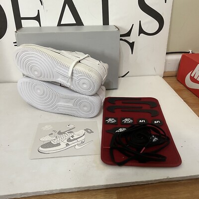 Nike Air Force One AF1 Low White Red Trim Shoes DC9895-100  display picture 3