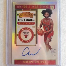 2019-20 Coby White PANINI Contenders Season Ticket The Finals Auto RC 47/49