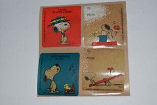 VTG PEANUTS STICKER SHEET 4 "SNOOPY, Woodstock - To/From, 2.25" x 2.50" each 