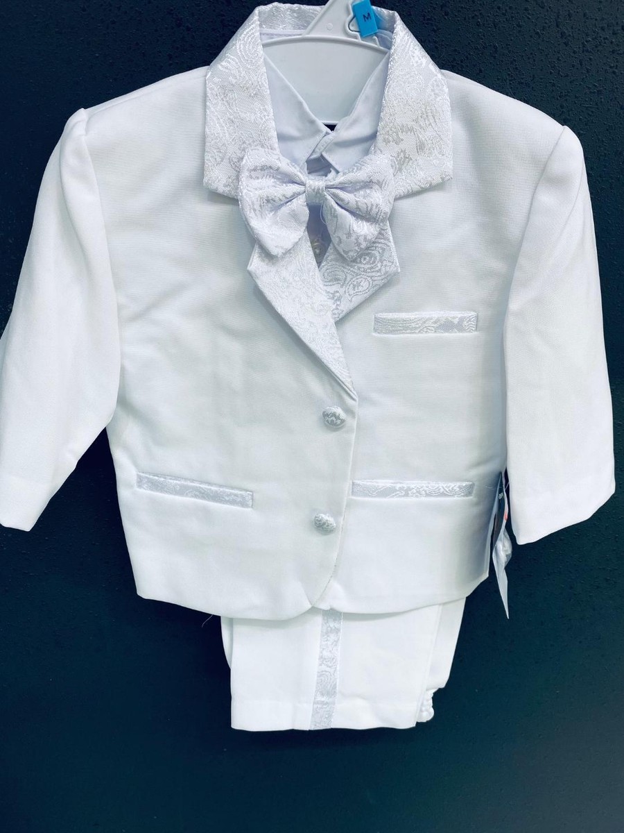 Toddler Baby Boy White Bow Tie Tuxedo Suit Wedding XL/2T/3T/4T