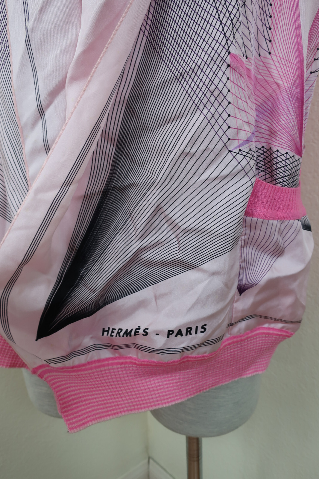HERMES Silk Cotton Pink En Fil Blazer Wrap Bolero Shrug Top Blouse Small 40 4 6 image 9