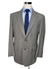Jos A Bank Mens Gray Houndstooth Wool Blazer Sport Coat 42L