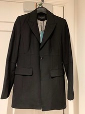 Bnwt Karen Millen Womens Black Suit Wool Jacket Blazer Uk 10 Rrp £195