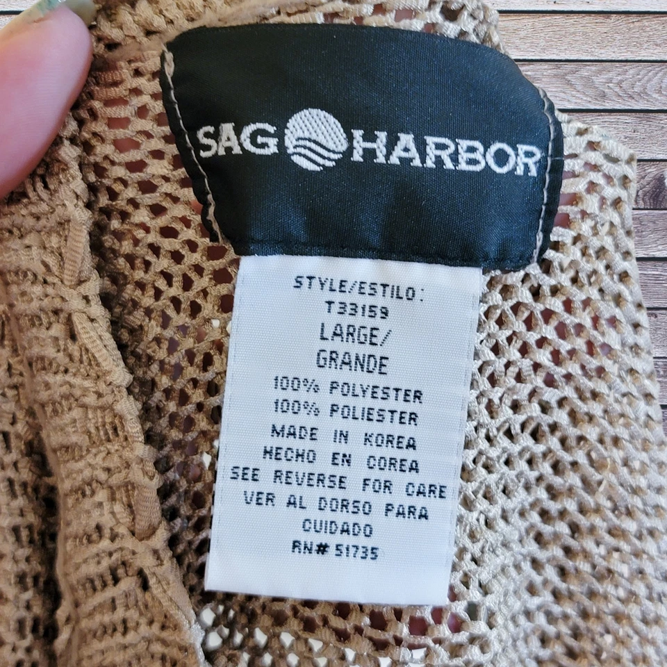 Cardigã feminino Sag Harbor grande suéter marrom malha manga curta botão único - Imagem 4 de 4