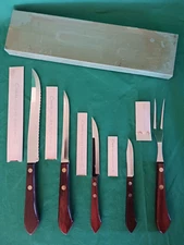 Vintage Oneida Deluxe Cutlery 5 Piece Kitchen Knife Fork Set