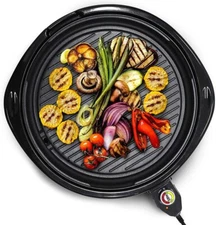  Maxi-Matic Elite Gourmet EMG-980B 14" Electric Indoor Round Black Grill, No Lid