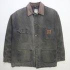 Vintage Carhartt Canvas Chore Work Jacket Size Large Blanket Lined C02PTL