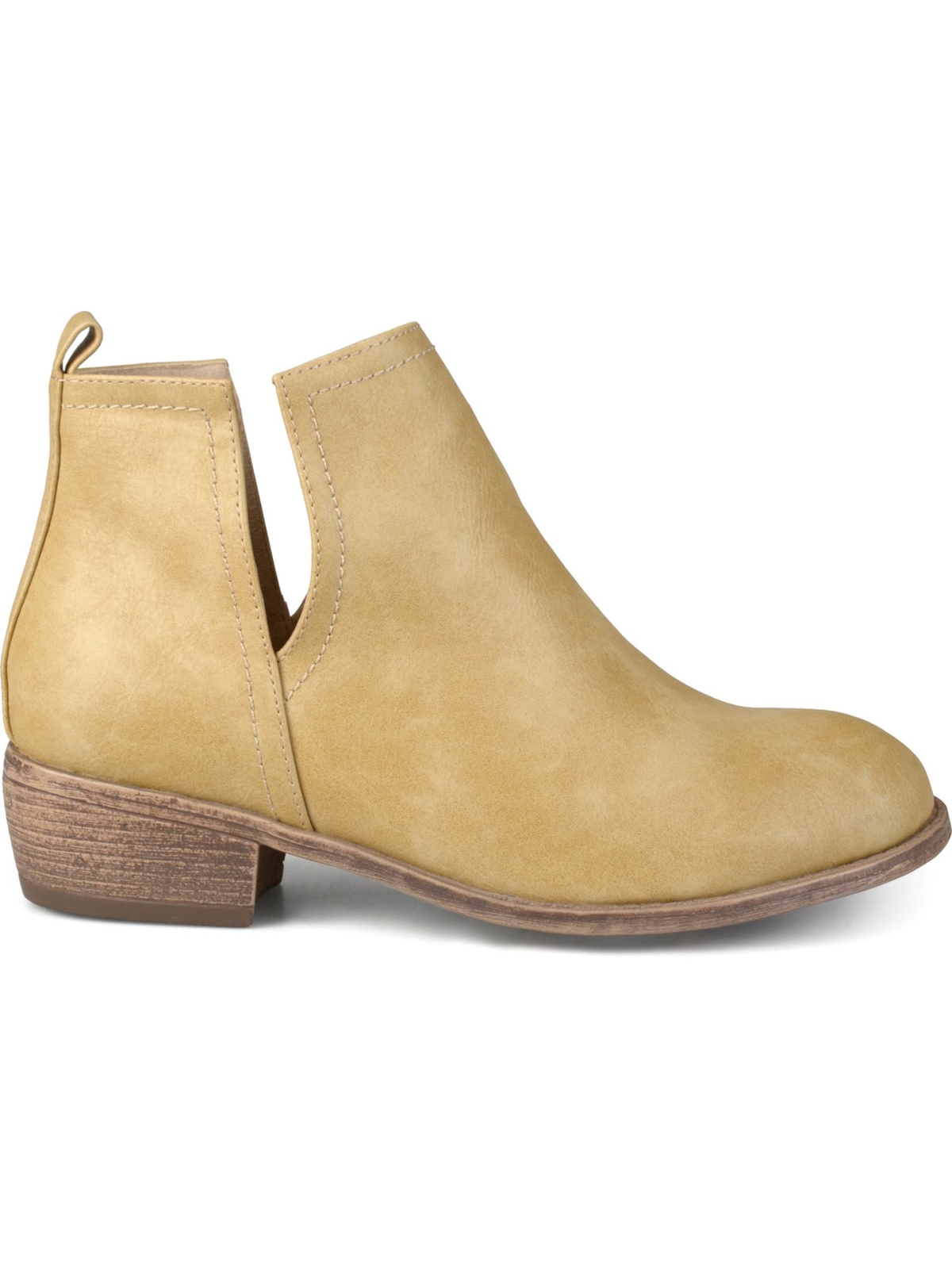 JOURNEE COLLECTION Womens Beige India Block Heel Slip On Booties 6 Medium