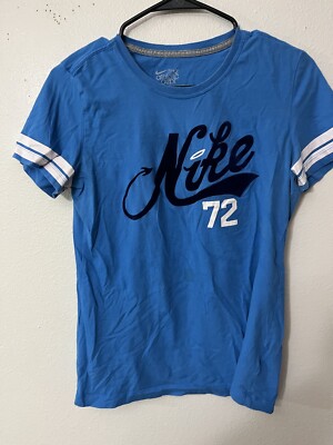 Nike 72 Velvet Logo The Athletic Dept Blue Slim Fit Large T-shirt