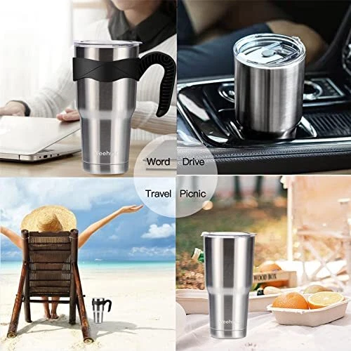 30oz Insulated Stainless Steel Tumbler with Lid and Straw for Travel Coffee