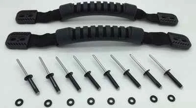 KAYAK, CANOE OR LUGGAGE HANDLES DURABLE RUBBER WITH TRI GRIP RIVETS SET OF 1