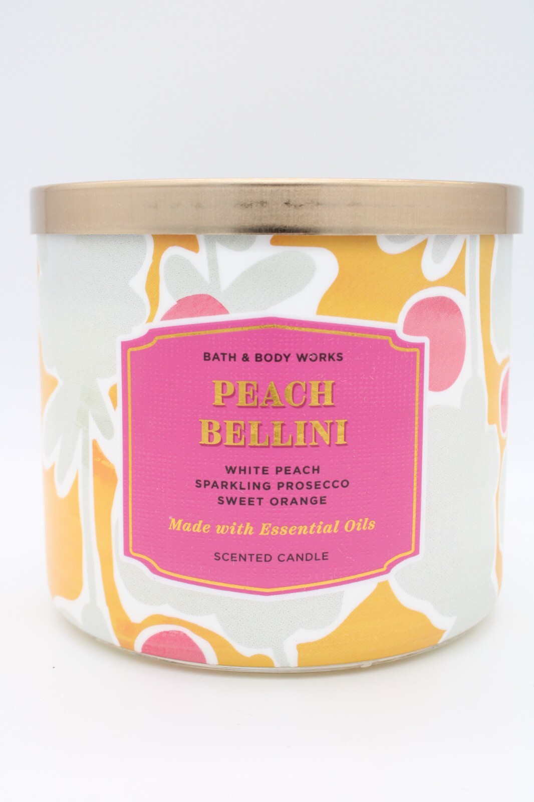 Bath and Body Works Peach Bellini 14.5 oz 3-Wick Candle New