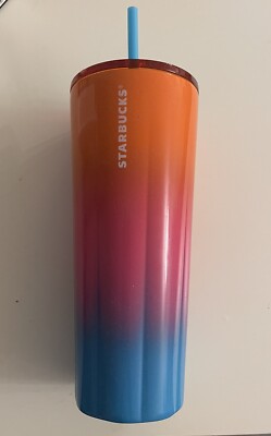 Starbucks Cup Tumbler Gradient Sunset Tilt 24oz Summer 2023 Ombre Brand New READ