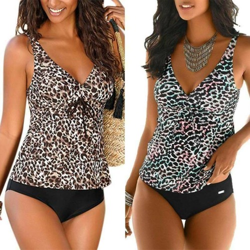 Women Summer Leopard Tankini Set Push Up Padded Swimwear Swimsuit Bathing  Suit | eBay