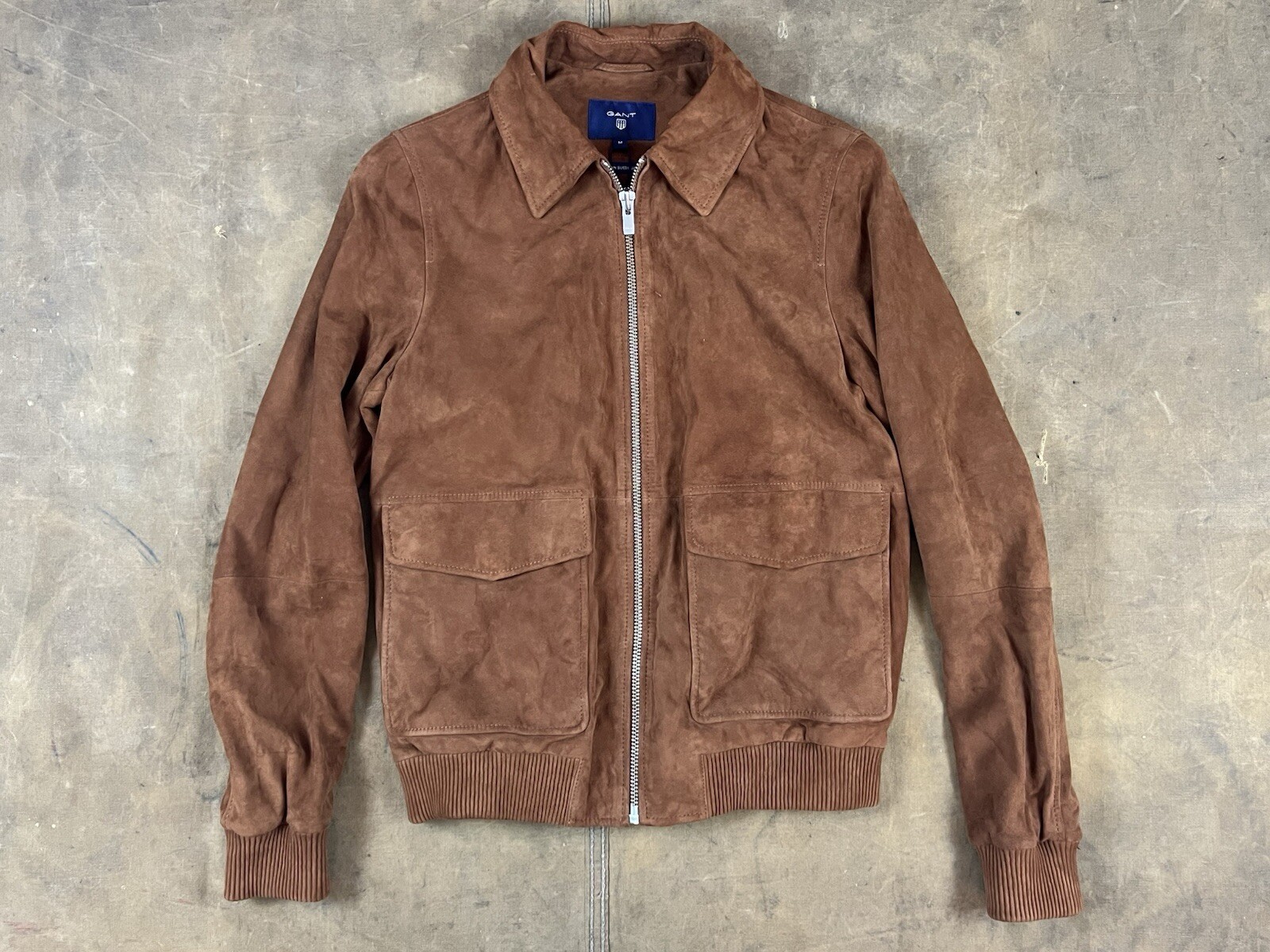 NEW Gant The Dean Suede Bomber Jacket Size Medium Rugger Flight Bomber $1300