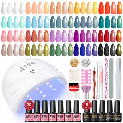 UV Gel Nagellack Set mit 54W Lampe 20 Farben Nagelgel-Starter-Set Vollständiger