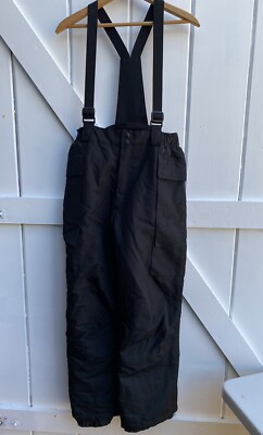 Arizona Youth Snow Pants, Size 18/20 Black Winter Outerwear Ski Pants Suspenders