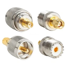 4PCS SMA Male Plug to UHF PL259 SO239 Female RF Coax Connector for CB Ham Radio