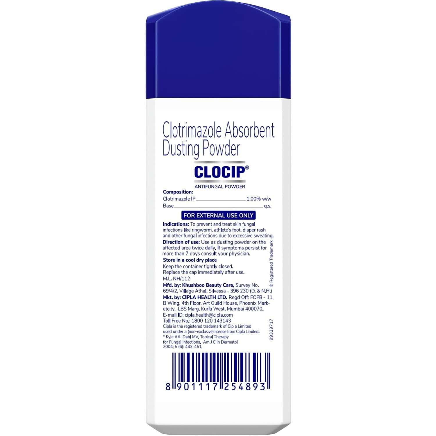 Cipla Clocip AntiFungal Dusting Powder For Skin Infections & Itching