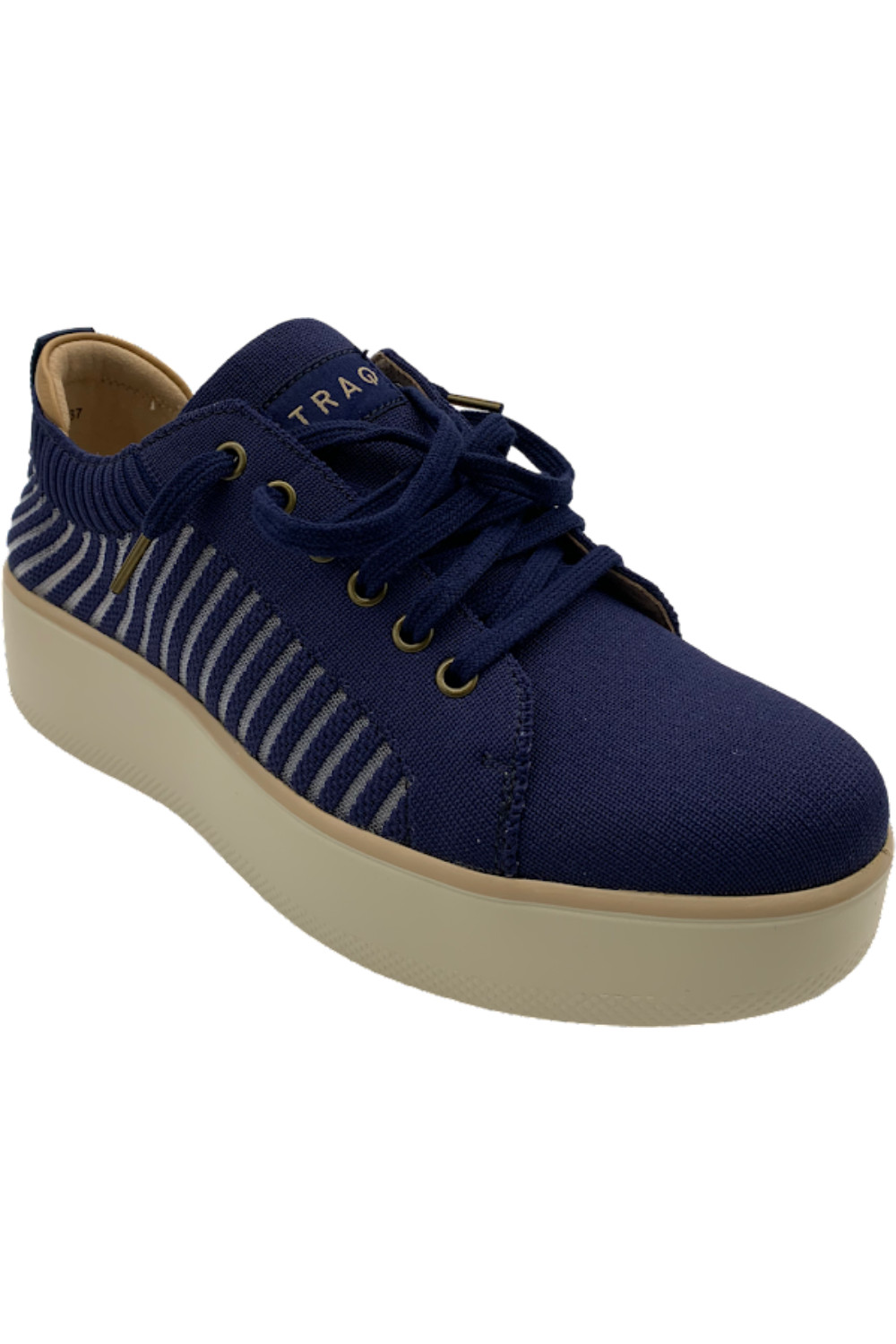 Кроссовки на шнуровке TRAQ by Alegria Magiq Peeps темно-синего цвета