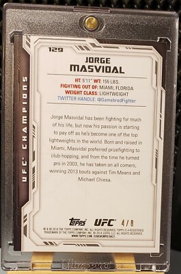 💥2014 Topps UFC Champions SP 4/8 Jorge Masvidal 🔴PARALELL ROOKIE