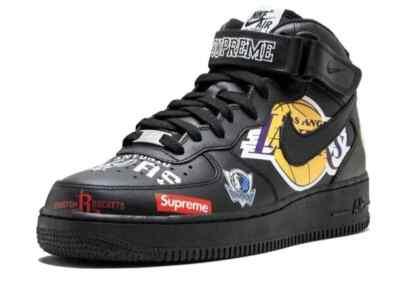Size 11.5 - Supreme x NBA x Nike Air Force 1 07 Mid Black for sale
