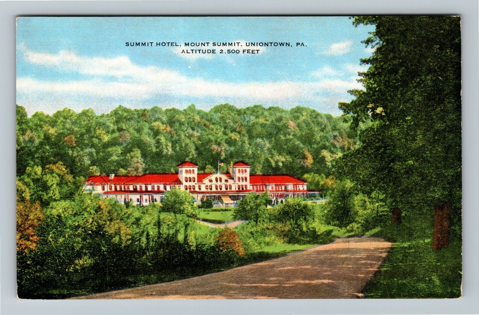 Uniontown PA-Pennsylvania, Summit Hotel, Mount Summit  Vintage Souvenir Postcard