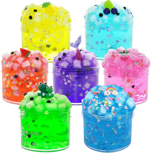7Pack Jelly Cube Clear & Crunchy Scented Slime Kit, Super Soft & Non-Sticky, Pre - Picture 8 of 12