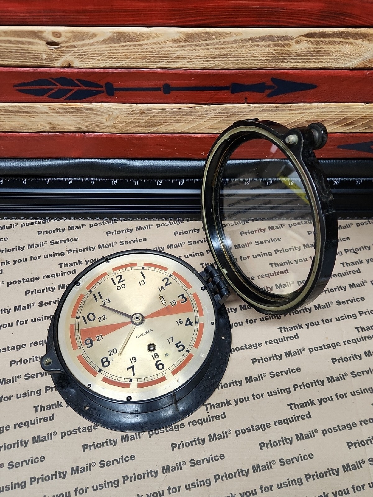 Vintage Chelsea Ship Radio Room porthole Bakelite Clock eBay