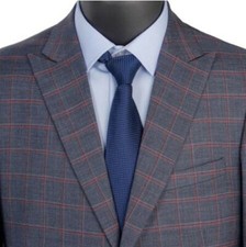 Middle Gray Checkered Tailor Made Men Suit,Custom Made Checker Bespoke Men Suit