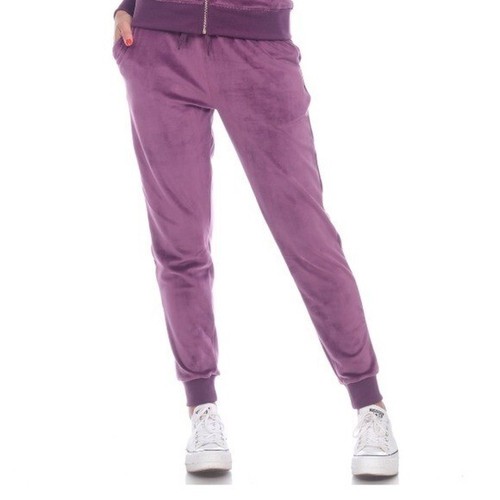 White Mark Womens Purple Velour Sweatpants Jogger Pants Loungewear Size L - Picture 6 of 10