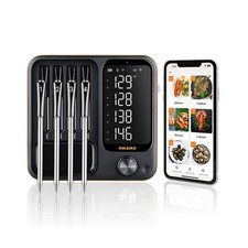 4-Probe WiFi Wireless Meat Thermometer with 360 Readable LCD Standalone Bas
