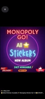 MOGO Stickers SET 4 ( ALL Stickers ) for Monopoly Go CHEAPEST SUPER FAST 24/7