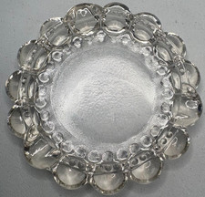 Vintage Clear Glass Trinket Dish Round Beaded...