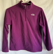 The North Face Girls Lightweight Pink Fleece 1/4 Zip Pullover Size L 14/16