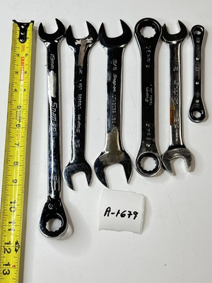 #ad Snap on Mixed Wrench Lot SAE Metric Combo Open Box Ratcheting USA 6pc A 1679 $120.00