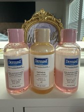 Dermasil Labs Toner Set AHA Glycolic Acid  Oatmeal Milk 4 fl oz 3 Bottles 