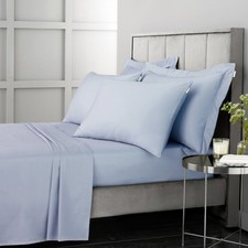 Image of Bianca 400TC Luxury Cotton Sateen Fitted Sheet Or Pillowcases Blue