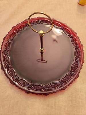 rare Avon 1876 Cape Cod Red Glas Serving Tray