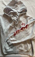 New Victoria s Secret Pink Full Zip Hoodie XL Varsity 04 Logo Light Blue NWT