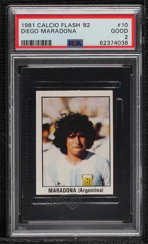 1981 Calcio Flash '82 Diego Maradona #10 PSA 2 0o5i