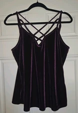 Shein Curve 2xl Purple Velvet Spaghetti Strap Tank Top Stretch Great Condition