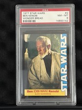 1977 STAR WARS #2 Ben OBI-WAN Kenobi • Wonder Bread PSA 8