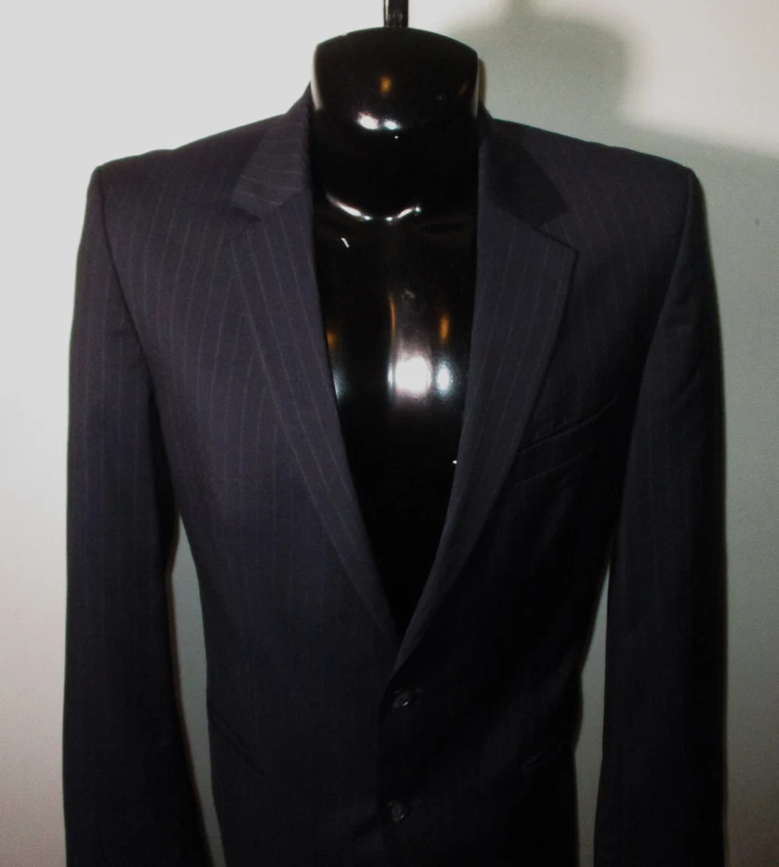 Traje de 2 piezas HUGO BOSS azul marino 100 % lana para hombre talla 42 largo, 36X32 Foto 3 de 4