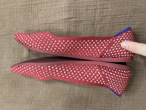 Rothy's The Point Shoes Womens Size 8.5 Red Knit Flats Washable Eco Friendly - Picture 6 of 8